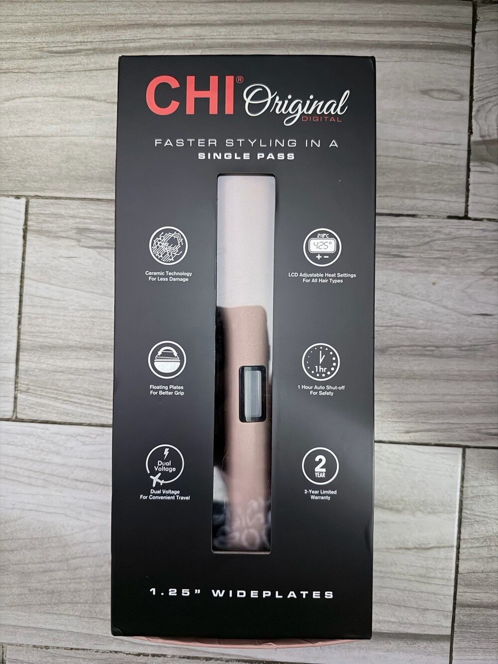Chi Original Hair Straightener And Curling Iron 1.25 Inch Pink Door Voltage New